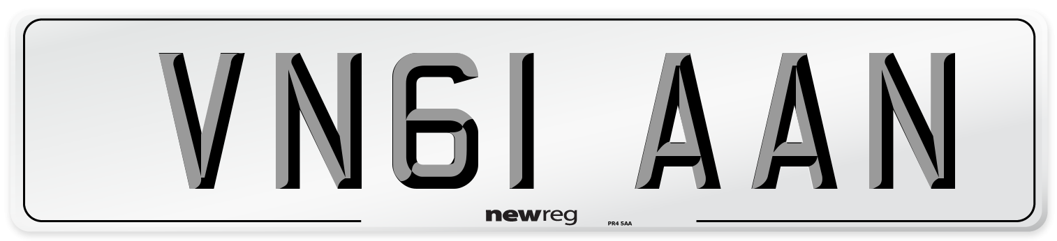 VN61 AAN Number Plate from New Reg